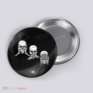 Three Skulls Head Button