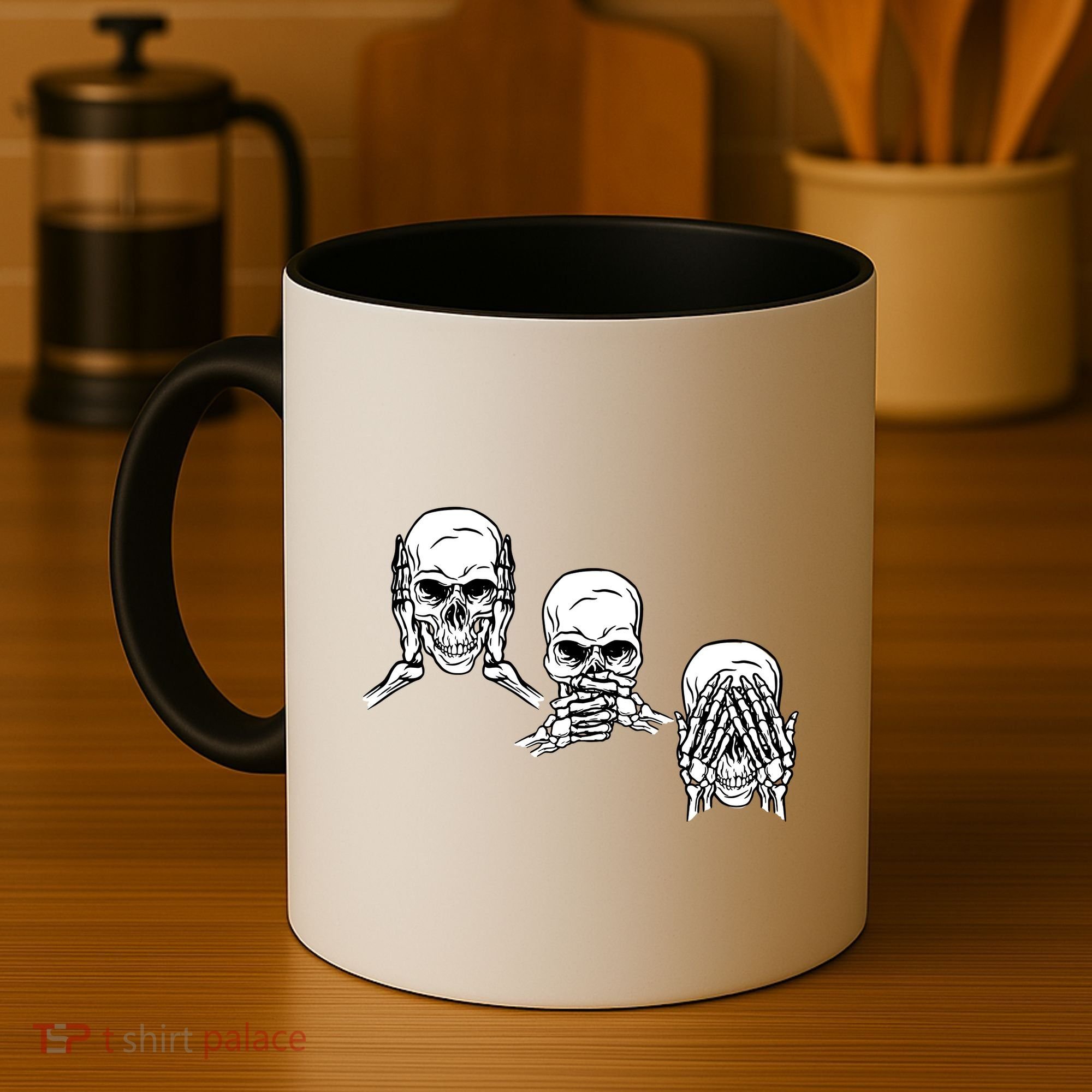 Three Skulls Head Coffee Mug
