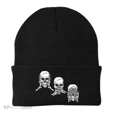 Three Skulls Head Beanie