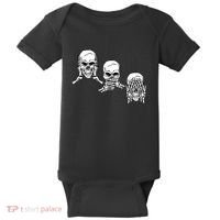 Three Skulls Head Baby Bodysuit thumb 0