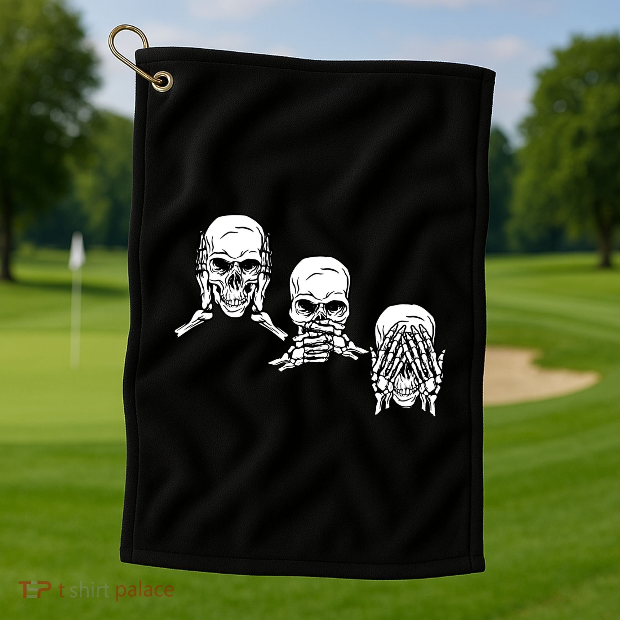 Three Skulls Head Golf Towel