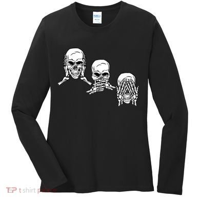 Three Skulls Head Women's Long Sleeve Shirt
