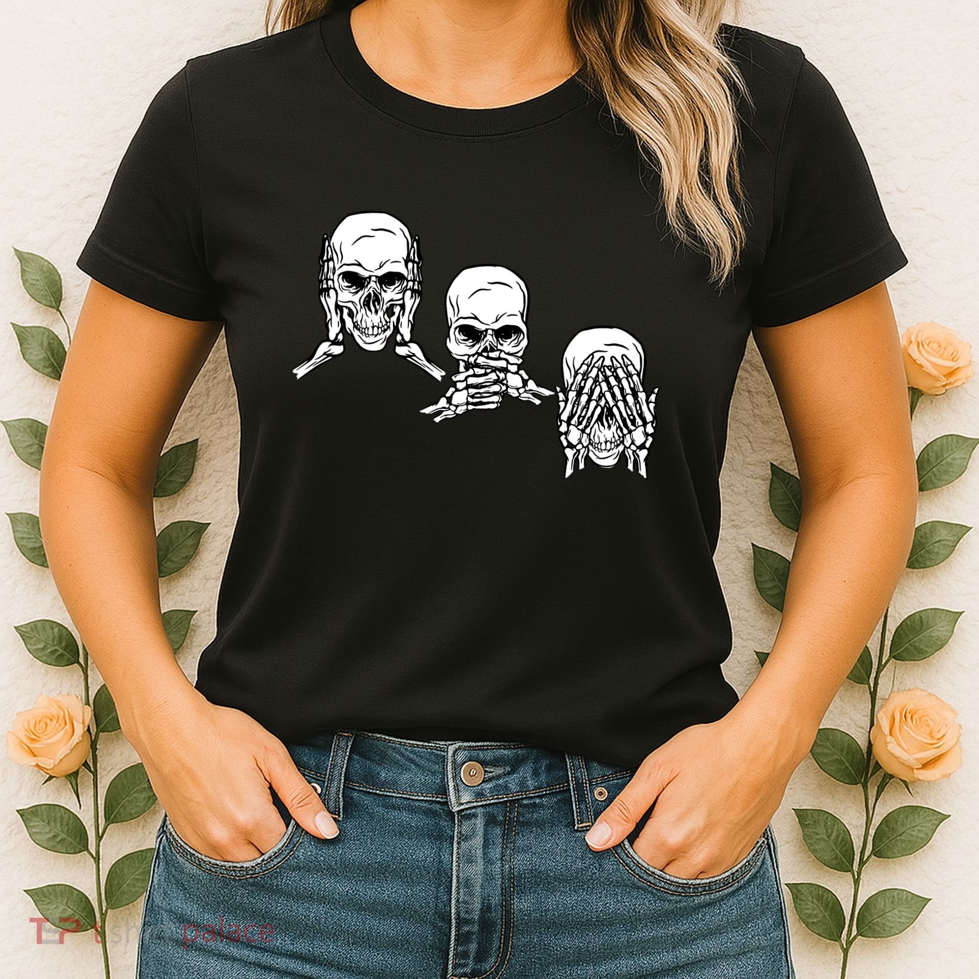 Three Skulls Head Women's T-Shirt