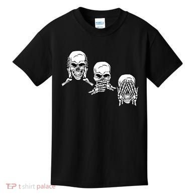 Three Skulls Head Kids T-Shirt