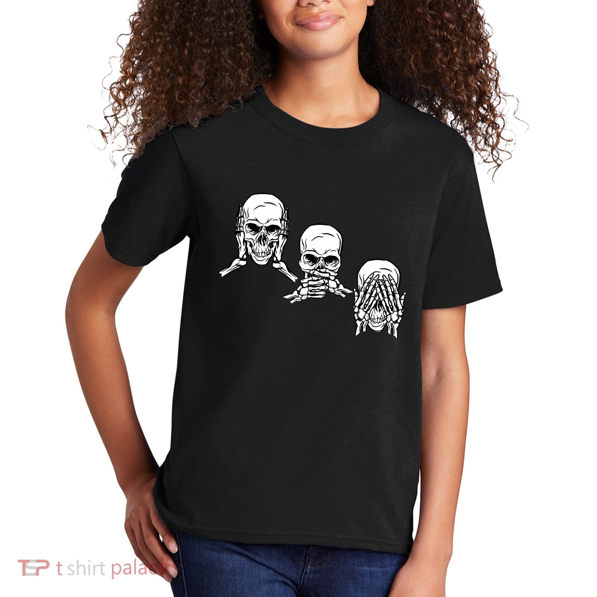Three Skulls Head Kids T-Shirt
