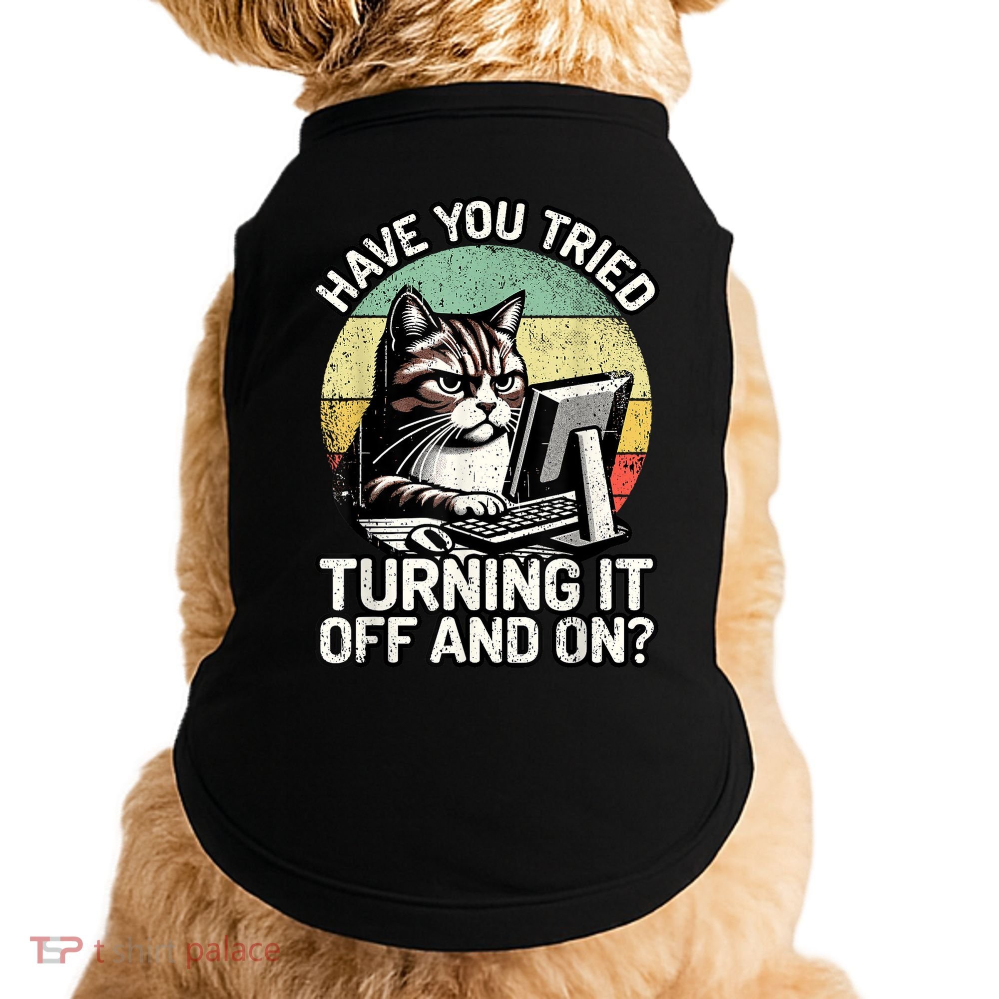 Tech Support Humor I Cat Tech Engineer I Computer It Guy Doggie Tank