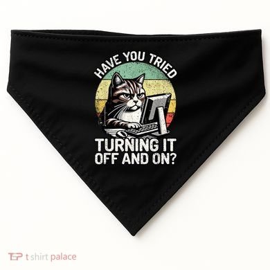 Tech Support Humor I Cat Tech Engineer I Computer It Guy USA-Made Doggie Bandana