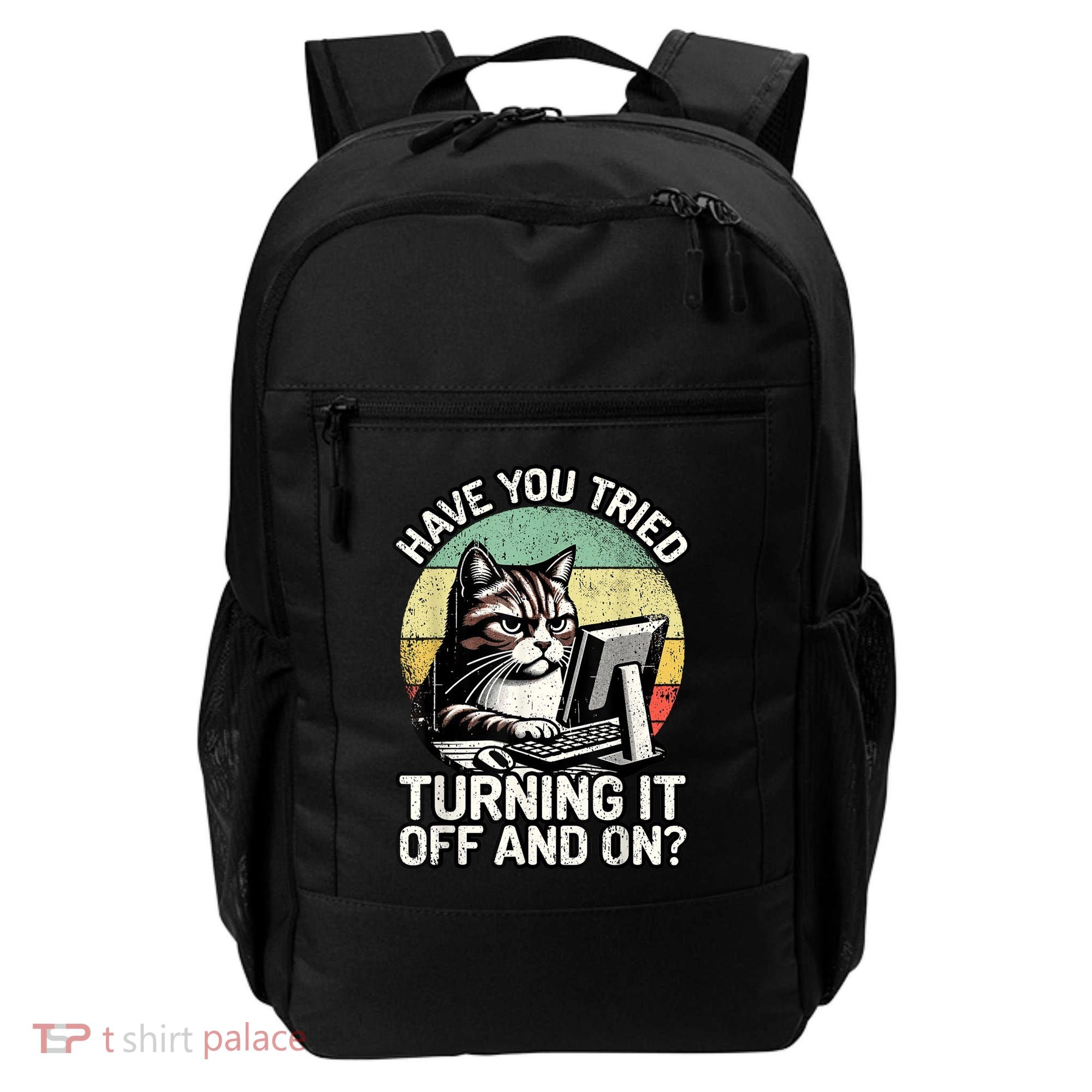 Tech Support Humor I Cat Tech Engineer I Computer It Guy Backpack