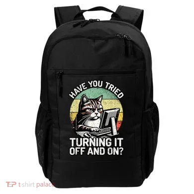 Tech Support Humor I Cat Tech Engineer I Computer It Guy Backpack