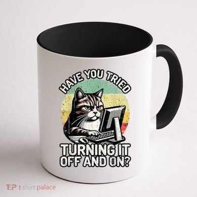 Tech Support Humor I Cat Tech Engineer I Computer It Guy Coffee Mug back