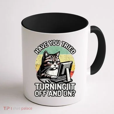 Tech Support Humor I Cat Tech Engineer I Computer It Guy Coffee Mug back