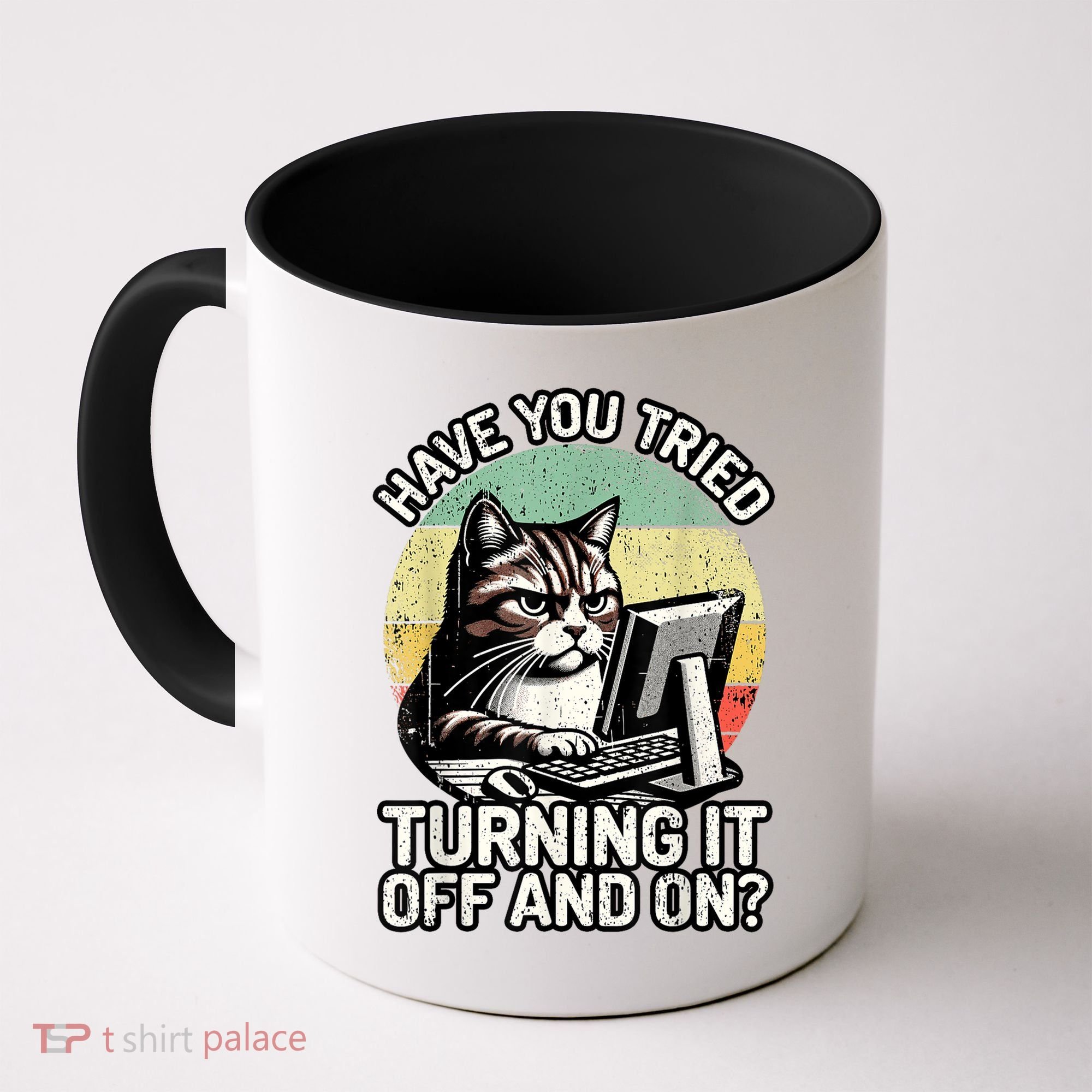 Tech Support Humor I Cat Tech Engineer I Computer It Guy Coffee Mug