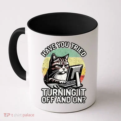 Tech Support Humor I Cat Tech Engineer I Computer It Guy Coffee Mug