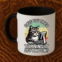 Tech Support Humor I Cat Tech Engineer I Computer It Guy Coffee Mug thumb 2