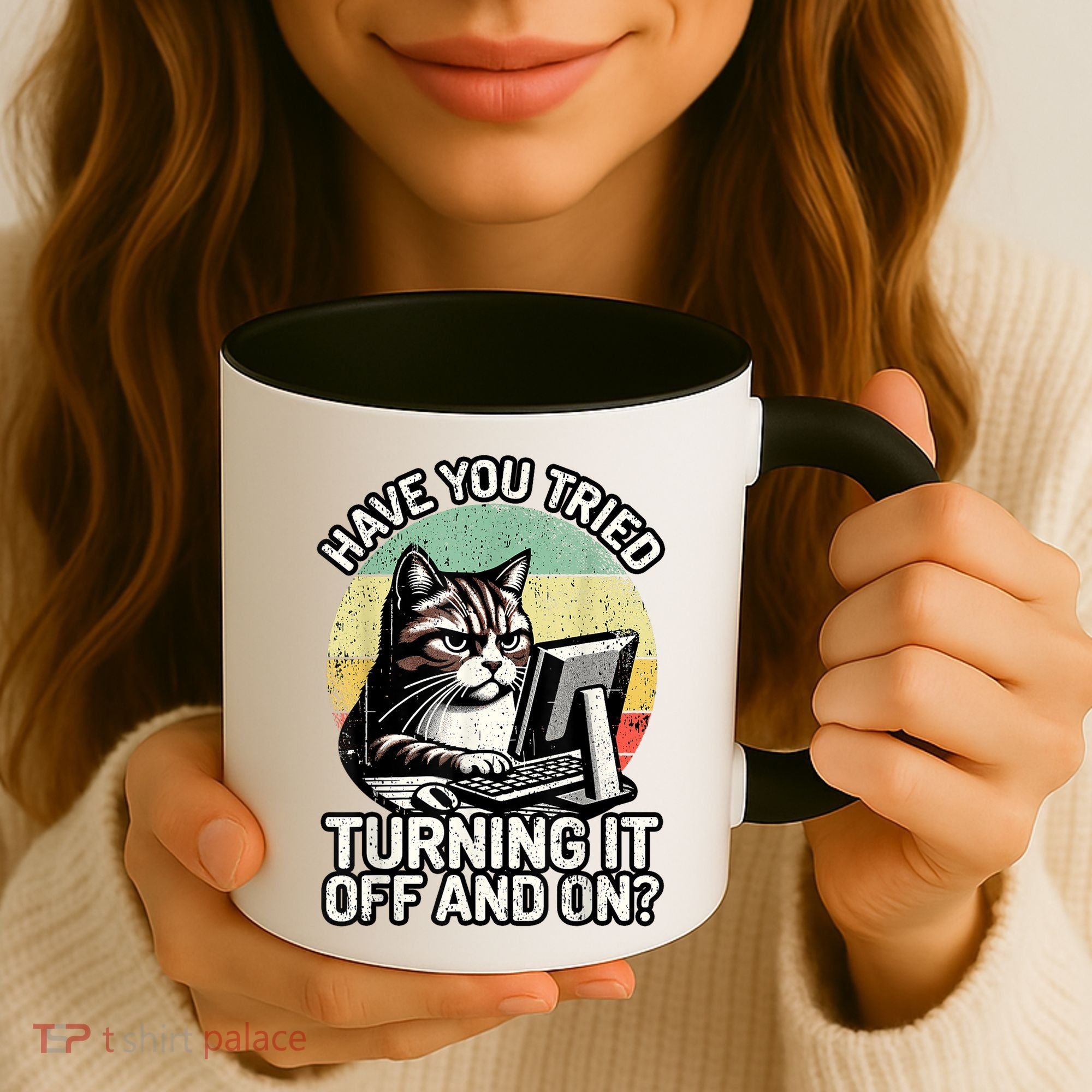 Tech Support Humor I Cat Tech Engineer I Computer It Guy Coffee Mug