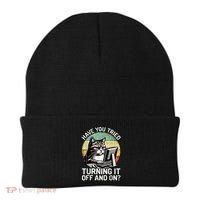 Tech Support Humor I Cat Tech Engineer I Computer It Guy Beanie thumb 0