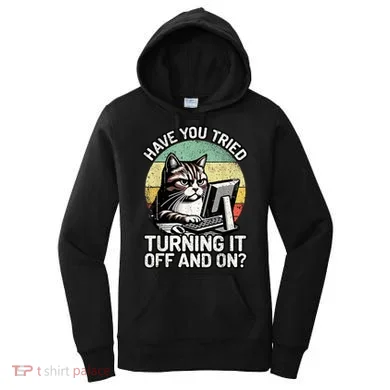 Tech Support Humor I Cat Tech Engineer I Computer It Guy Women's Hoodie