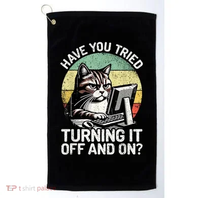 Tech Support Humor I Cat Tech Engineer I Computer It Guy Golf Towel