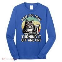Tech Support Humor I Cat Tech Engineer I Computer It Guy Long Sleeve Shirt thumb 0