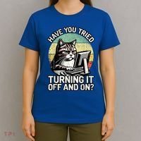 Tech Support Humor I Cat Tech Engineer I Computer It Guy T-Shirt thumb 4