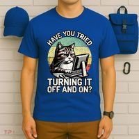 Tech Support Humor I Cat Tech Engineer I Computer It Guy T-Shirt thumb 6