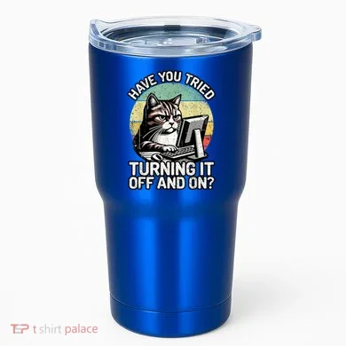 Tech Support Humor I Cat Tech Engineer I Computer It Guy Tumbler
