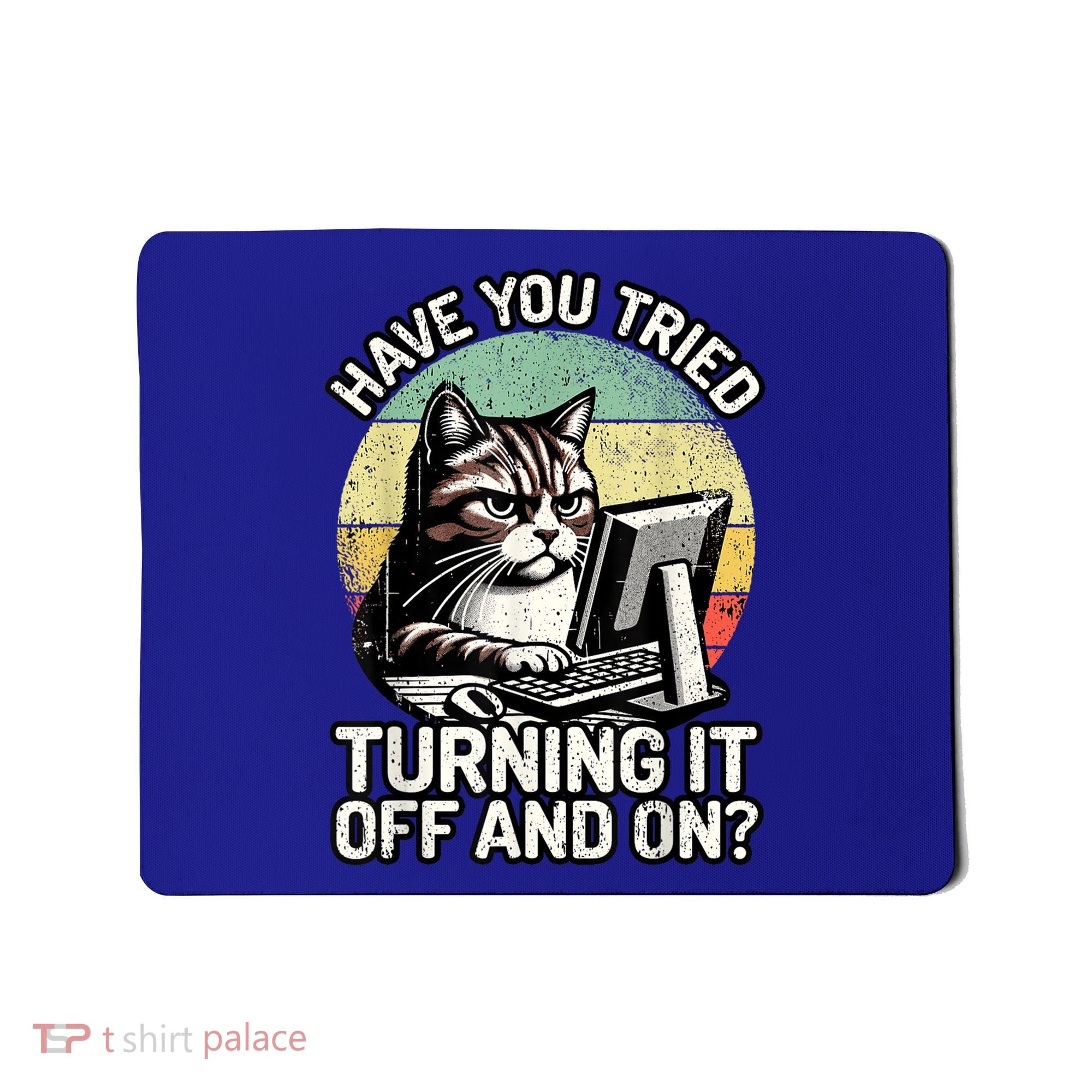 Tech Support Humor I Cat Tech Engineer I Computer It Guy Mousepad