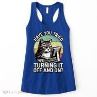 Tech Support Humor I Cat Tech Engineer I Computer It Guy Women's Tank Top thumb 0