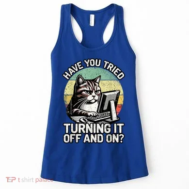Tech Support Humor I Cat Tech Engineer I Computer It Guy Women's Tank Top