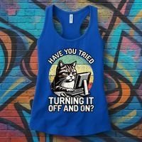 Tech Support Humor I Cat Tech Engineer I Computer It Guy Women's Tank Top thumb 3
