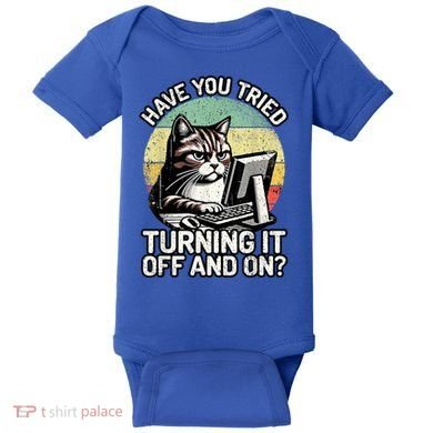 Tech Support Humor I Cat Tech Engineer I Computer It Guy Baby Bodysuit