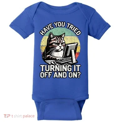 Tech Support Humor I Cat Tech Engineer I Computer It Guy Baby Bodysuit