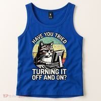 Tech Support Humor I Cat Tech Engineer I Computer It Guy Tank Top thumb 2