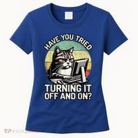 Tech Support Humor I Cat Tech Engineer I Computer It Guy Women's T-Shirt thumb 0