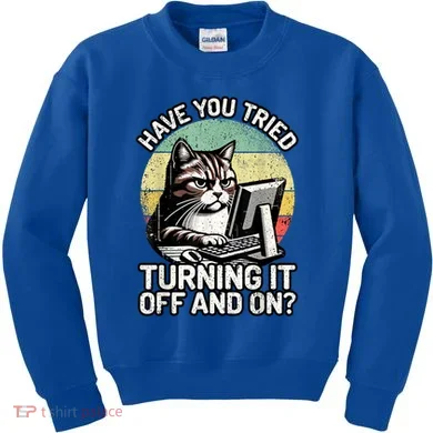 Tech Support Humor I Cat Tech Engineer I Computer It Guy Kids Sweatshirt