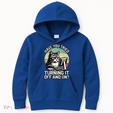 Tech Support Humor I Cat Tech Engineer I Computer It Guy Kids Hoodie