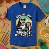 Tech Support Humor I Cat Tech Engineer I Computer It Guy Kids T-Shirt thumb 3