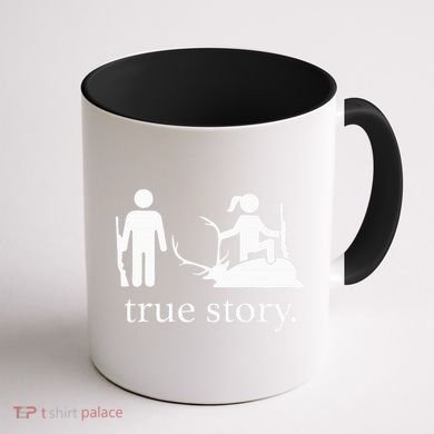 true story hunting lover Coffee Mug back