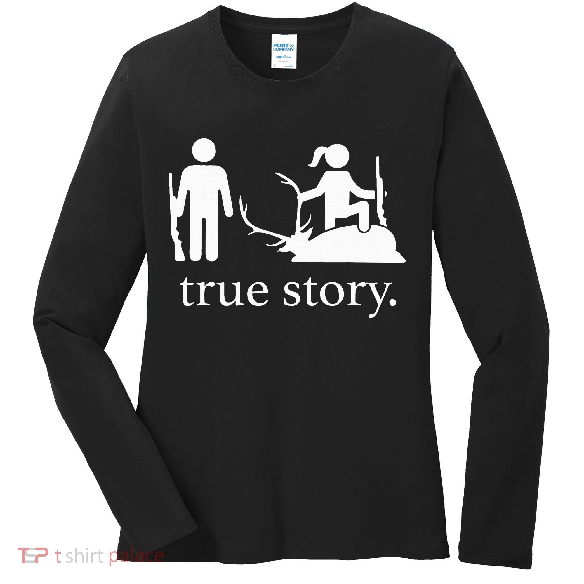 true story hunting lover Women's Long Sleeve Shirt