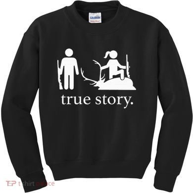 true story hunting lover Kids Sweatshirt