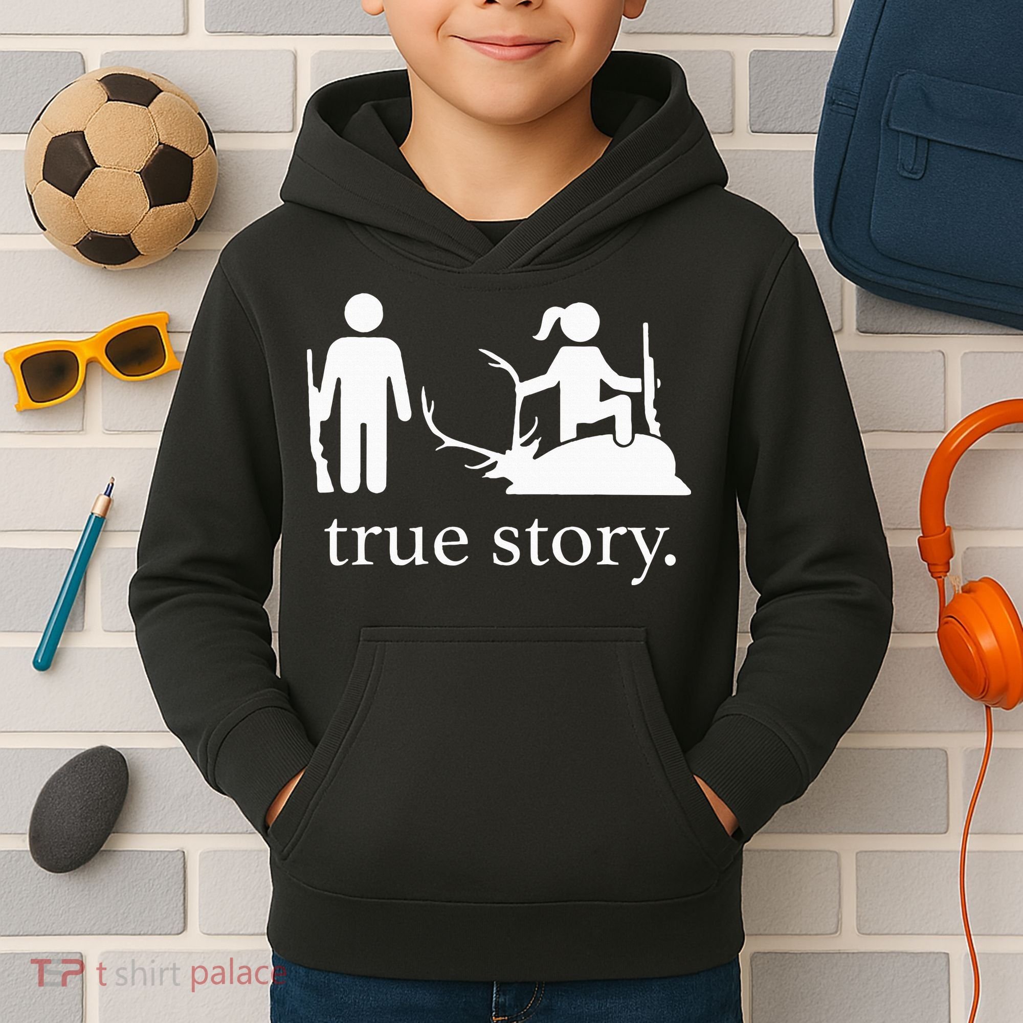true story hunting lover Kids Hoodie