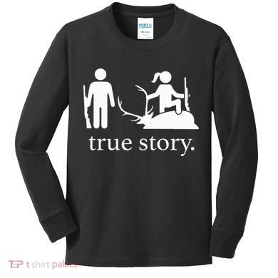 true story hunting lover Kids Long Sleeve Shirt