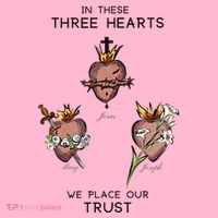 Three Sacred Hearts Of Jesus Mary Joseph Jmj Catholic Coaster thumb 2