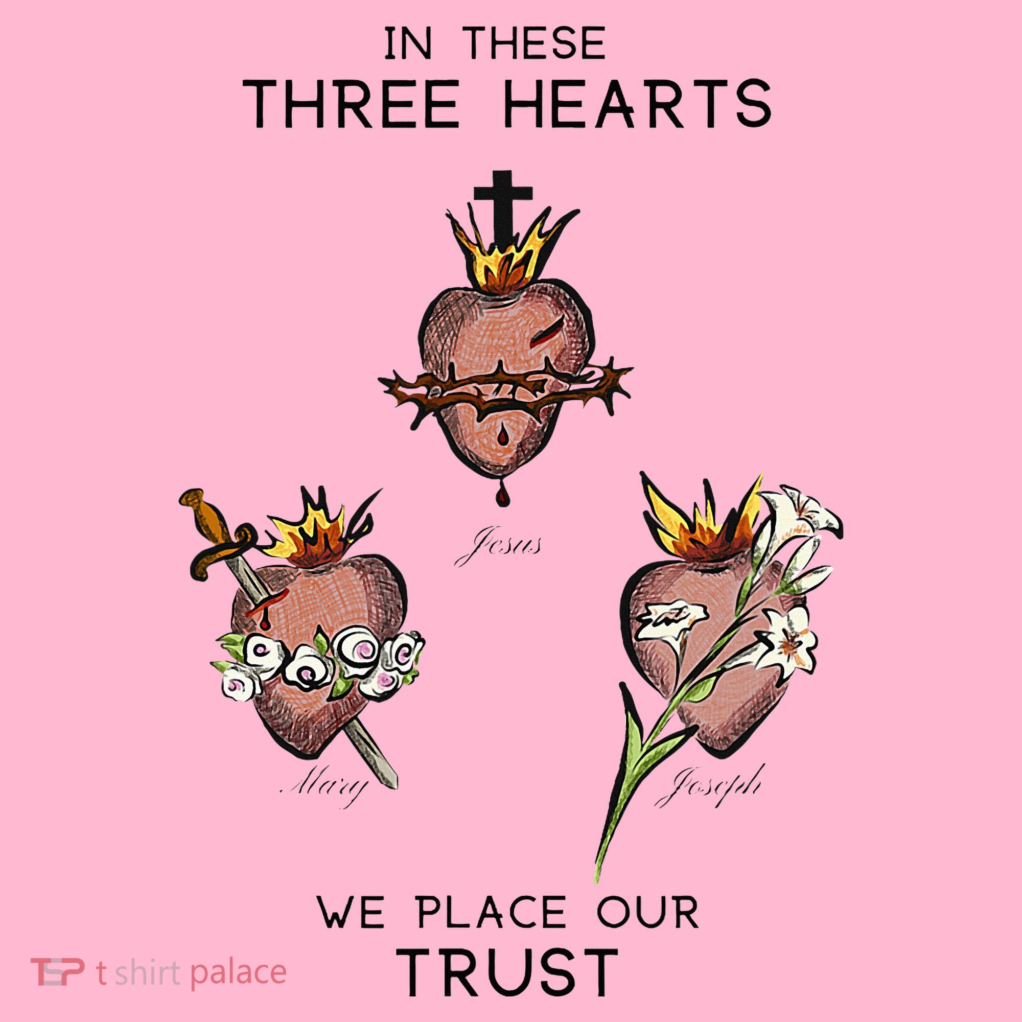 Three Sacred Hearts Of Jesus Mary Joseph Jmj Catholic Coaster