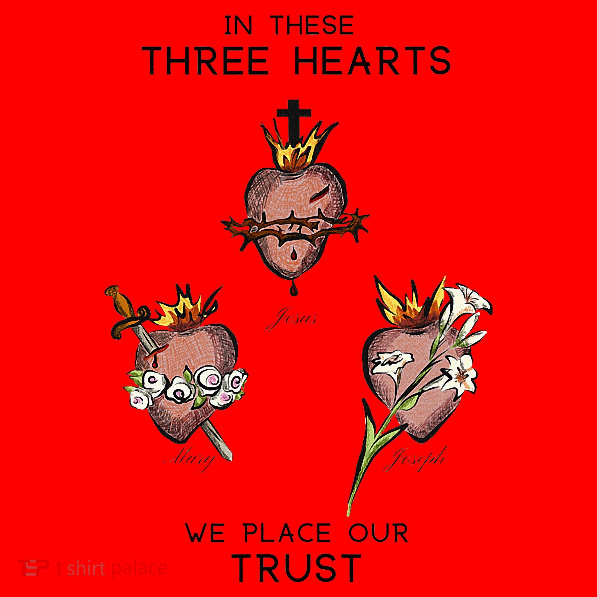 Three Sacred Hearts Of Jesus Mary Joseph Jmj Catholic Santa Hat