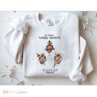 Three Sacred Hearts Of Jesus Mary Joseph Jmj Catholic Sweatshirt thumb 2