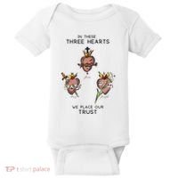 Three Sacred Hearts Of Jesus Mary Joseph Jmj Catholic Baby Bodysuit thumb 0