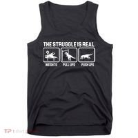 The Struggle Is Real Funny TRex Tank Top thumb 0