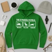 The Struggle Is Real Funny TRex Hoodie thumb 3