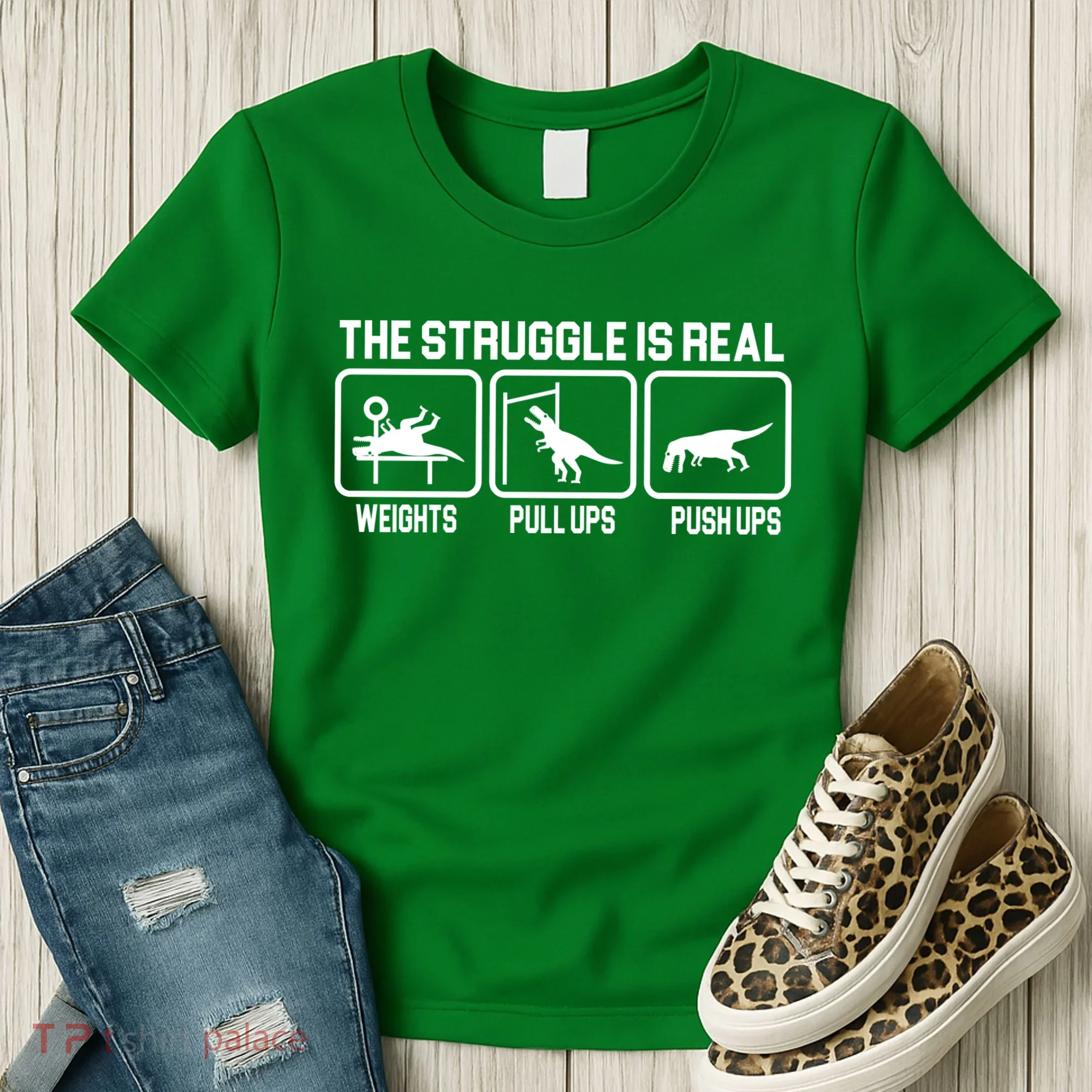 The Struggle Is Real Funny TRex Women's T-Shirt